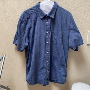 Volcom Mens Classic Fit Blue Button Up Short Sleeve Size XL